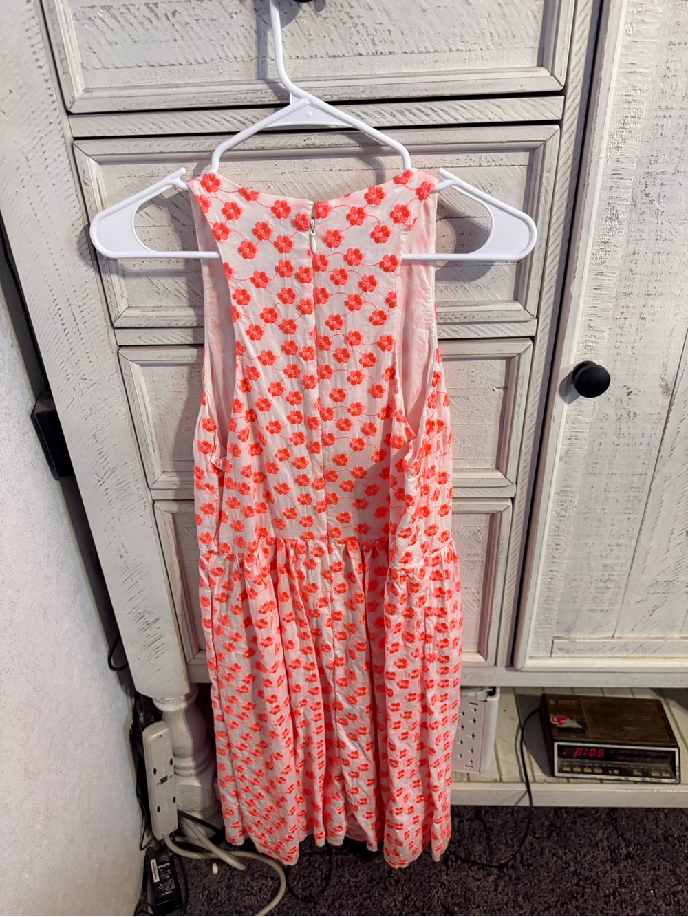 J. Crew Pink and Coral Floral Midi Dress